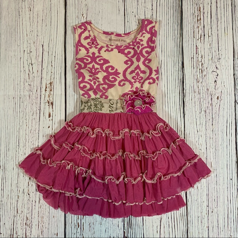 Girls Mustard Pie Knit Sun Dress